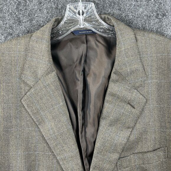 Brooks Brothers Golden Fleece Blazer Men's 46R Brown Plaid Wool Italy - Picture 2 of 13
